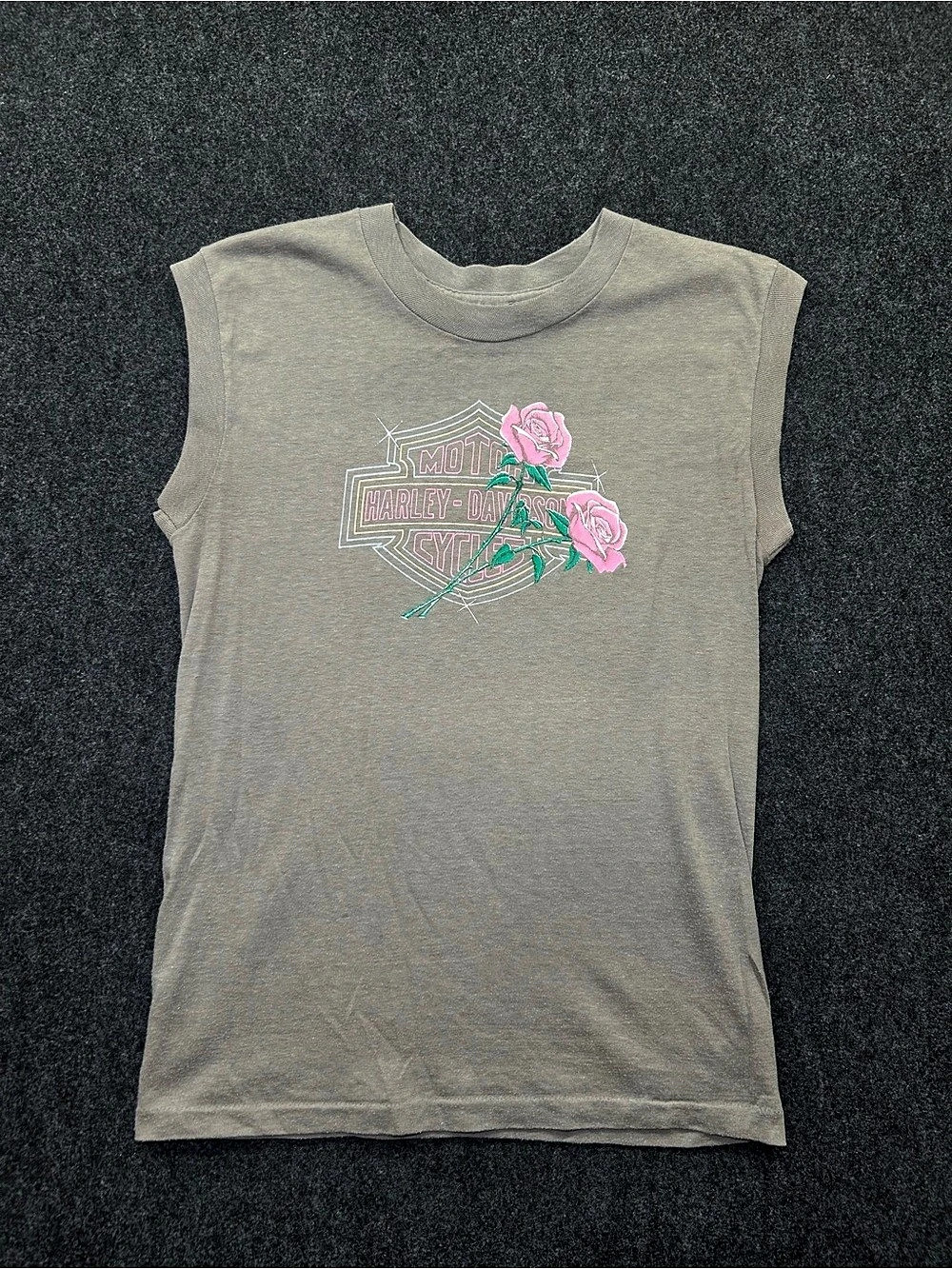 Harley-Davidson Carlo's Motorcycle Parts Custom tank Graphic Muscle Tee in Gray